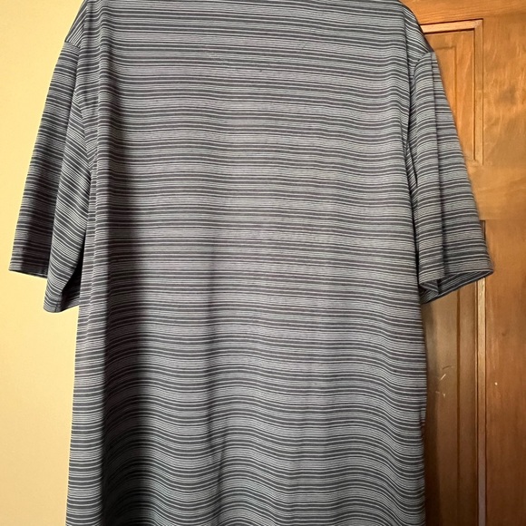 XL Men’s grey striped golf polo by Pebble Beach Performance - Picture 3 of 4
